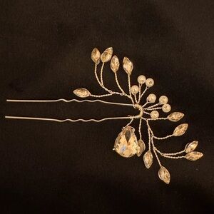 Crystal & Pearl Decorative Bridal‎ Hair Pin – Elegant Rhinestone Hair Accessory
